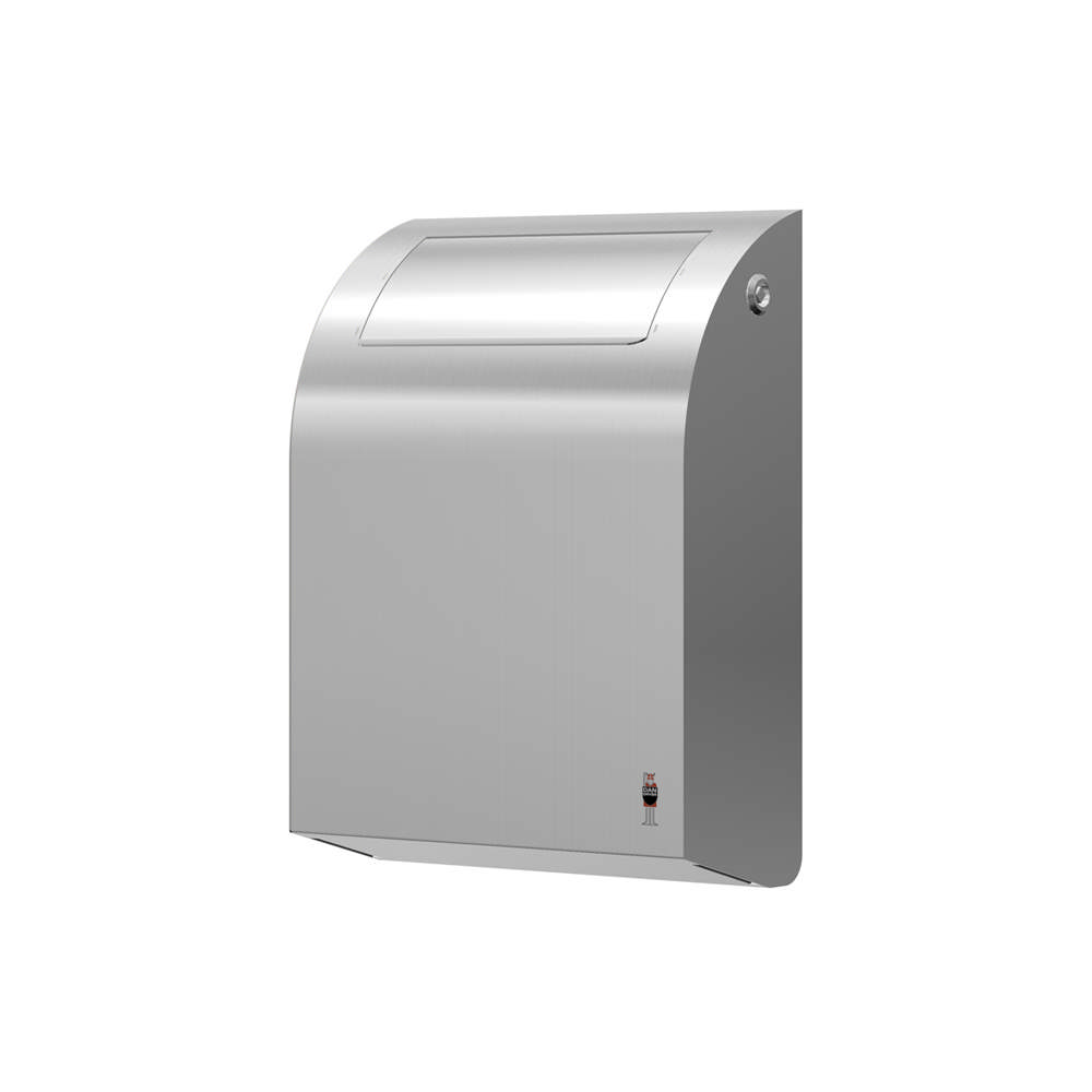 STAINLESS DESIGN mini waste bin, 11 L with flap lid